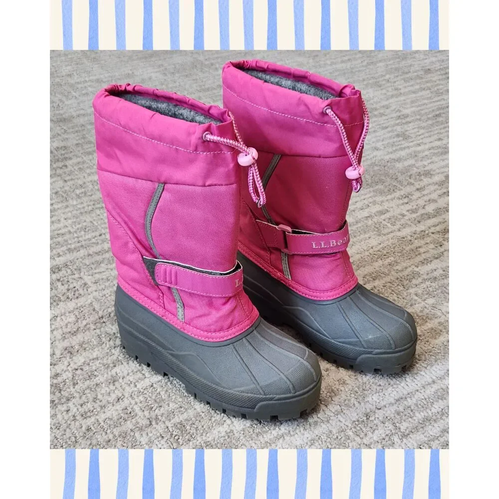 LL Bean kid's Northwoods snow boots pink size 2 youth (LLB Item 238064)
